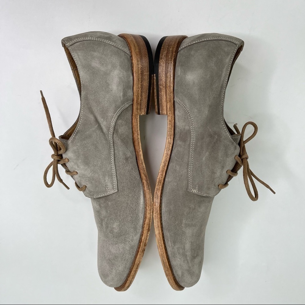 𝅺new Dusica Smokey Grey Suede Leather Dressy Casual Preppy Lace-up Oxford Shoes - Picture 12 of 13
